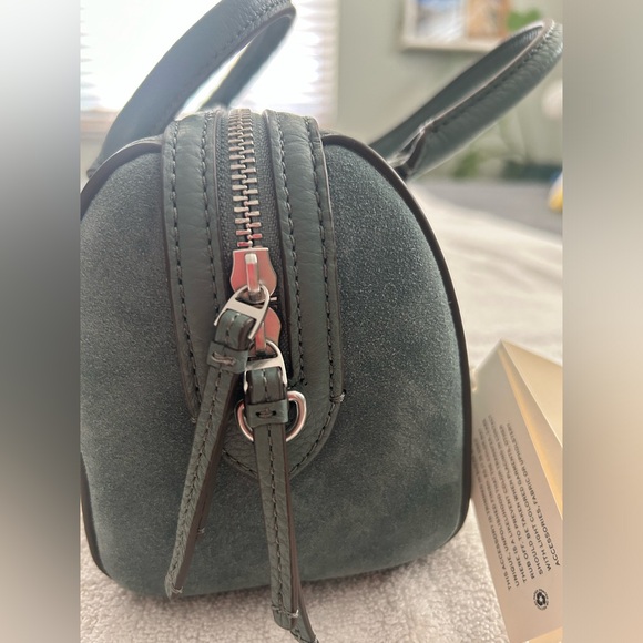 NWT Tory Burch mixed Materials Mini Thea Satchel in Artic - Picture 7 of 9